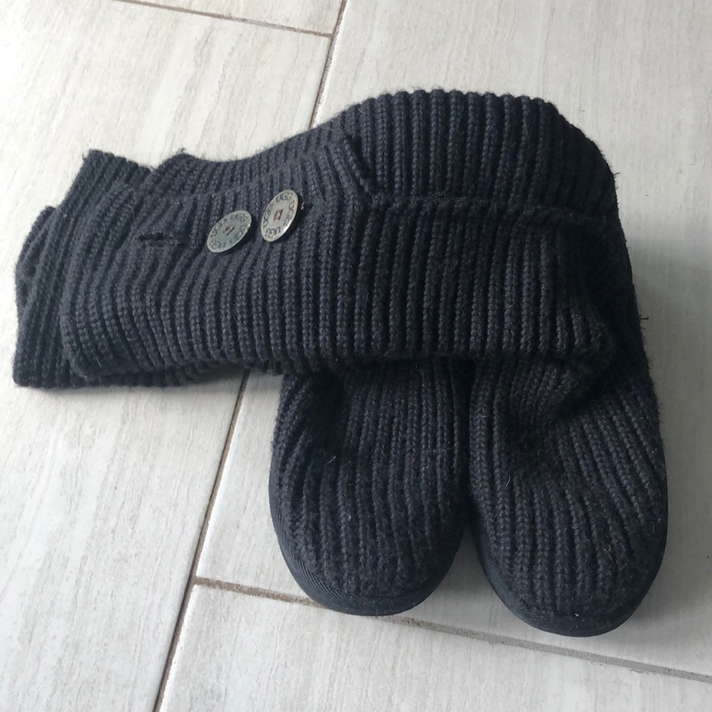 Black Knit Ugg Boots with 3 Buttons - Picture 3 of 5